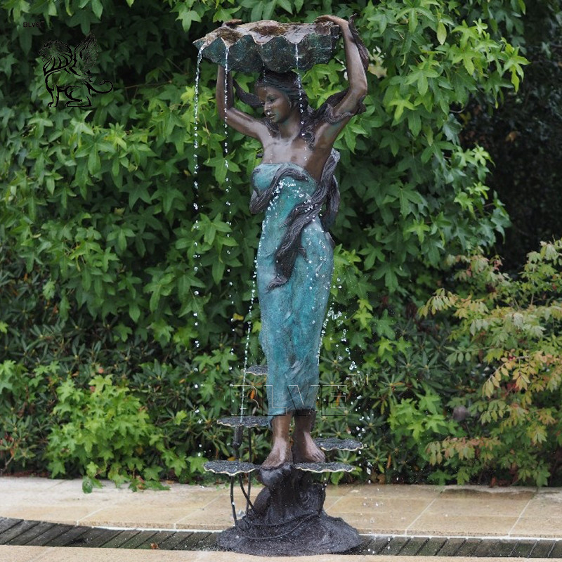 Buy cheap BLVE Bronze Statue Fountain Sexy Woman Half Naked Life Size Fairy Garden Sculpture Modern Art product