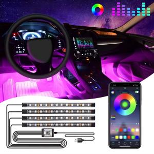 China RGB 5050 Foot Decorative Atmosphere Ambient Car Interior Lights With APP Music Wireless Remote Control on sale