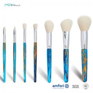Buy cheap Blue Wooden BSCI ISO9001 7 Piece Makeup Brush Set product