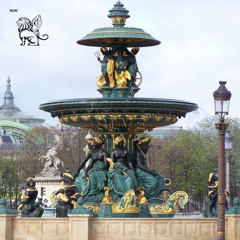 Buy cheap Large Bronze Poseidon Water Fountain Garden Figure Paris Fontaine des Fleuves Fountains Outdoor Decorative product