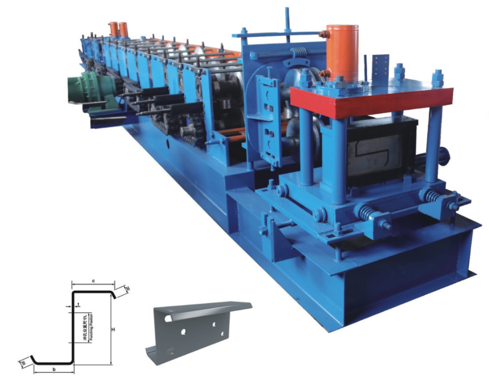 Buy cheap Blue Z Purlin Roll Forming Machine 10m/min For Color Steel product