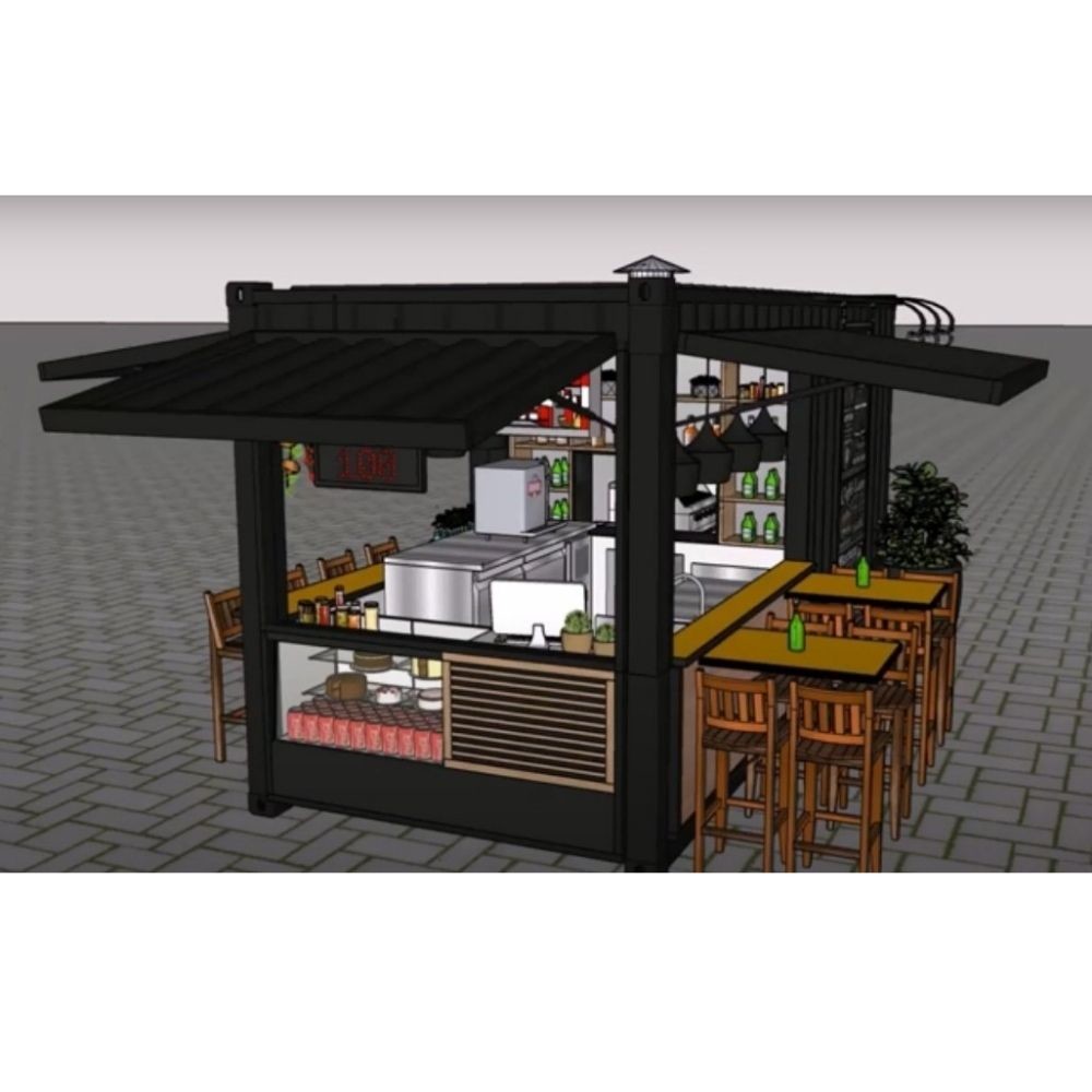 Buy cheap 20ft 40ft Design Tiny Fast Food Store Prefab Shipping Container Coffee Shop Cafe Bar product