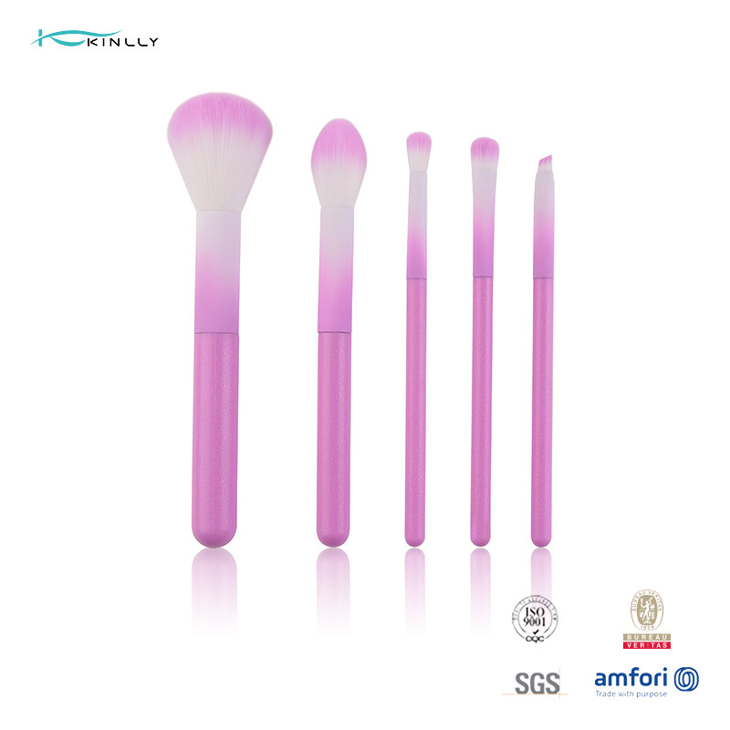 Buy cheap Colorful 5pcs Cosmetic Makeup Brush Set With pink Plastic Handle product