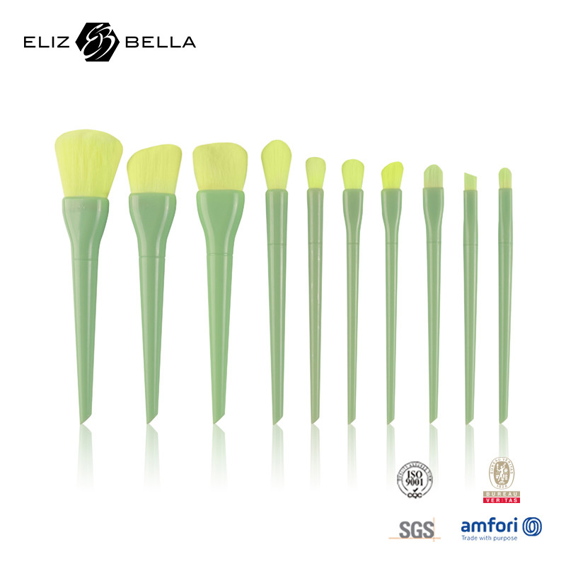 Buy cheap 9pcs Light Green Plastic Handle Makeup Brush  Set ,100% Syntheitc Hair,OEM Orders Are Welcome product