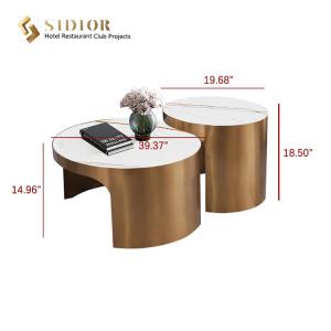 China Customized Round White Marble Coffee Table Modern 50cm Dia OEM ODM on sale