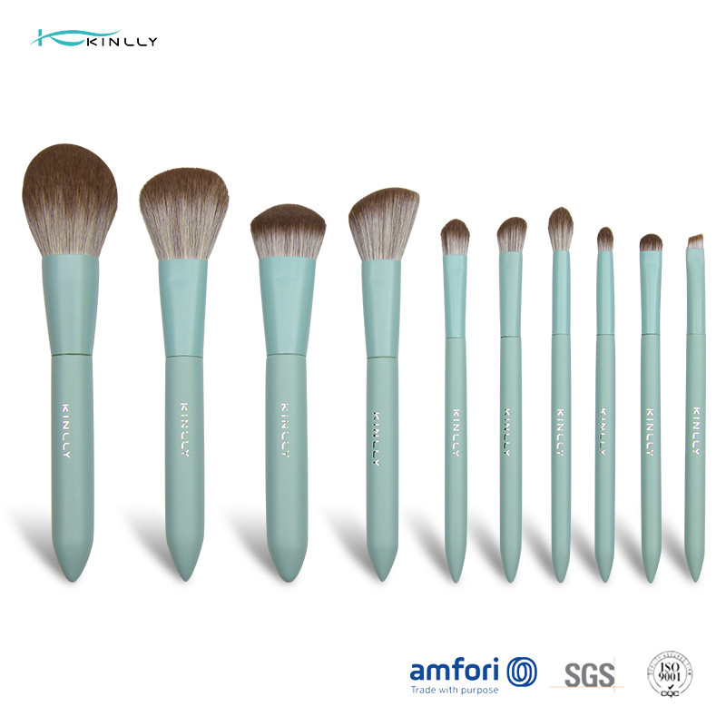 Buy cheap Wooden Handle 10pcs Alu Ferrules Cosmetic Makeup Brush Set product