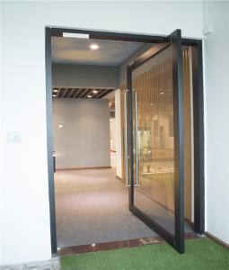 Buy cheap Aluminium Main Pivot Entrance Entry Front Door Low E Glass Acrylic Strips Doors product