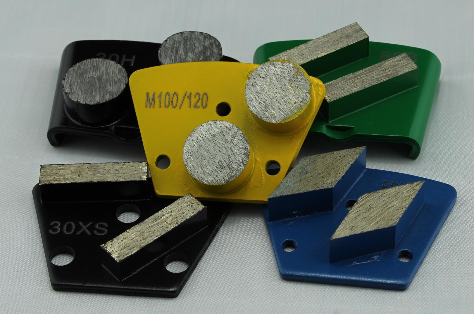 Buy cheap Trapezoid 2 Bars Metal Bond Diamond Grinding Pads For Concrete Floor Grinders product