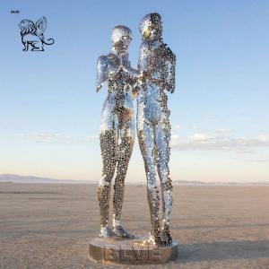 Buy cheap Stainless Steel Sculpture Huge Couple Statue Modern Polished Metal Abstract Figures Outdoor Large product