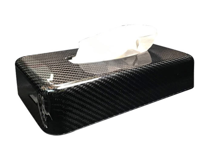 China 3K Glossy Carbon Fiber Tissue Paper Box For Car on sale