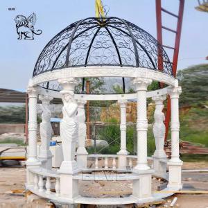 Buy cheap White Stone Garden Gazebo Marble Statues Pavilion Women Roman Column  Decoration Outdoor Large product