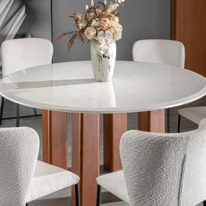 China Antiwear Round Luxury Modern Dining Table Set Anti Fading With 4 Legs on sale