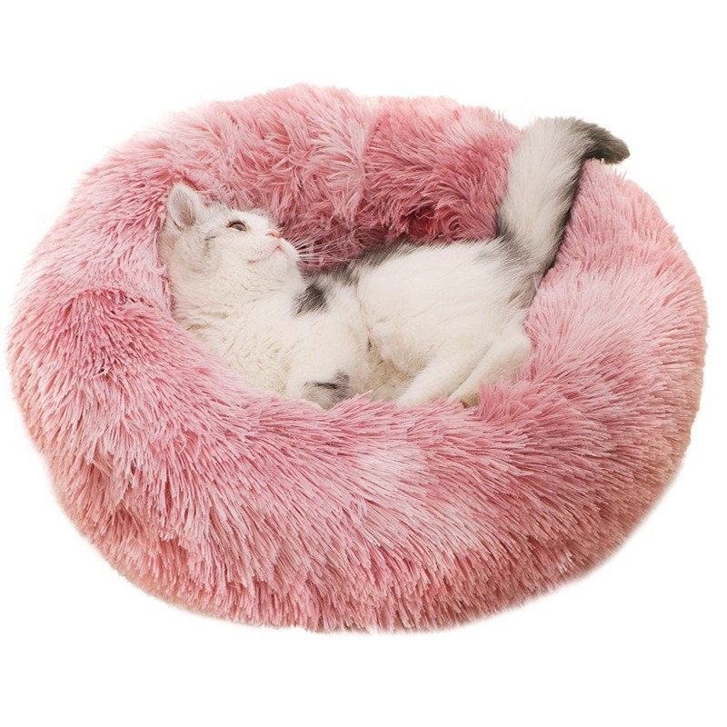 China Rainbow Dog Bed Kennel Large Medium And Small Dogs Thickened Plush Round Kennel Pad Cat Pad Dog Bed Amazon on sale