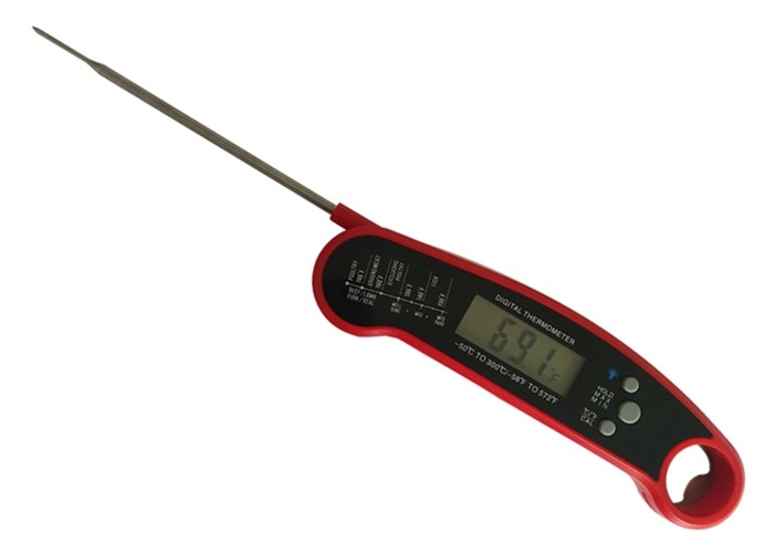 Buy cheap Red Plastic Housing Digital Meat Thermometer For Smoker , Bbq Grill Thermometer Eco Friendly product