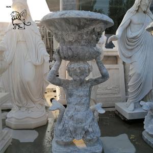 Buy cheap Large Marble Planter Natural Stone Life Size Flowerpots With Boy Relief product