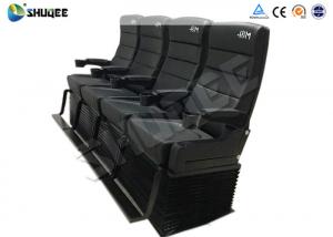 Buy cheap Black Leather 4D Cinema Motion Seats Movie Theater Chair Pneumatic / Electronic Drive product