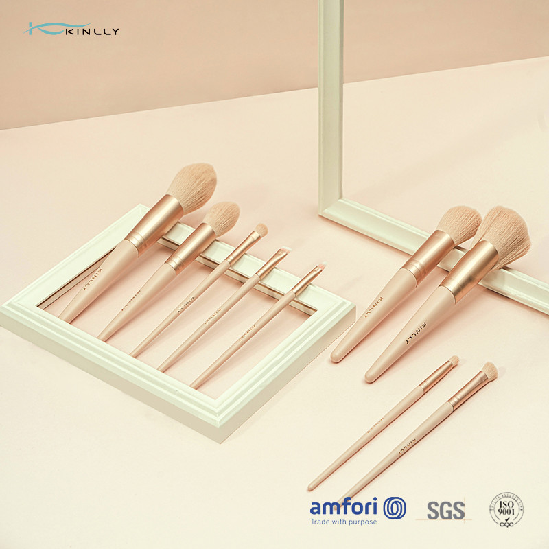 Buy cheap Pink Aluminum Ferrule Makeup Brush  Wooden Handle Cosmetic Brush Set product