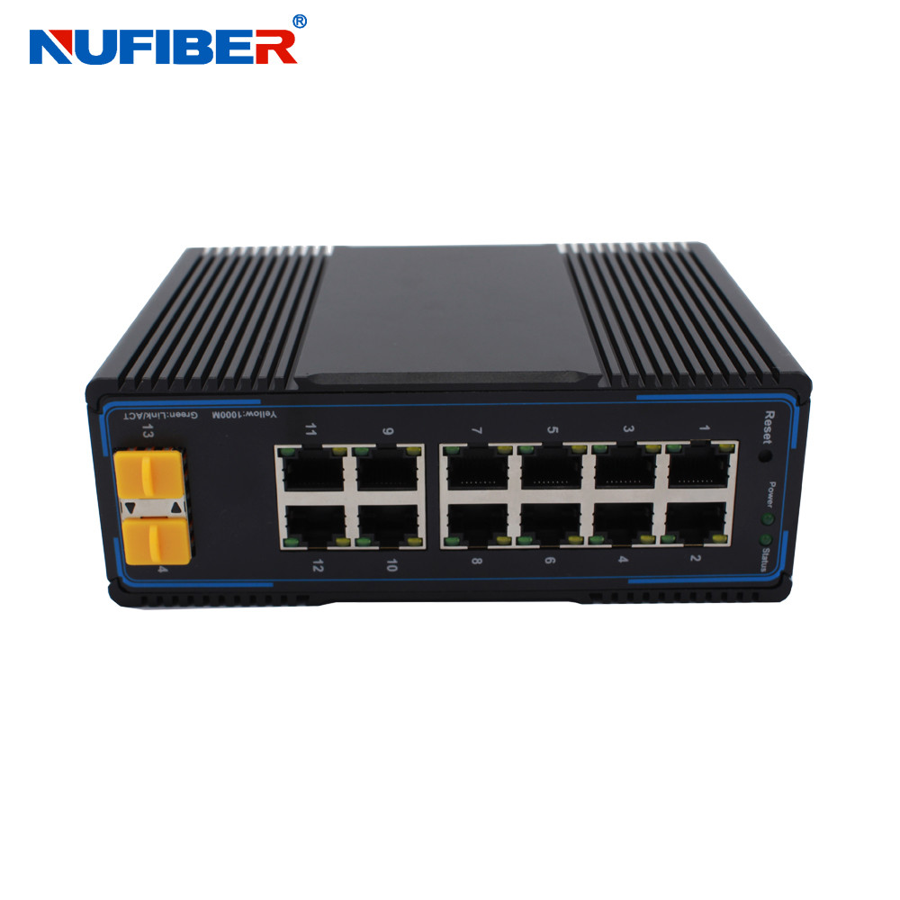 Buy cheap Managed Industrial SFP Switch Gigabit 12 10/100/1000M To 2x1000M SFP Slot product