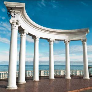 Buy cheap BLVE Natural Stone Column White Roman Columns Marble Pillars Hand Carved Outdoor Greek Style Villa House Building product