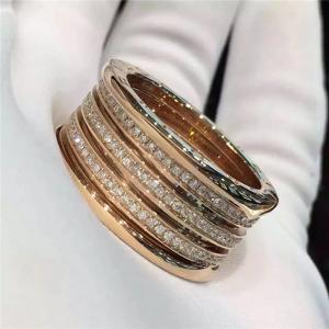 China  B.zero1 4-band ring in 18kt pink gold with pave diamonds AN857022 on sale