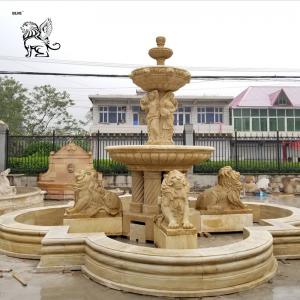 Buy cheap BLVE Marble Lion Water Fountain Outdoor Natural Stone Granite Garden Fountain Modern Large Antique product