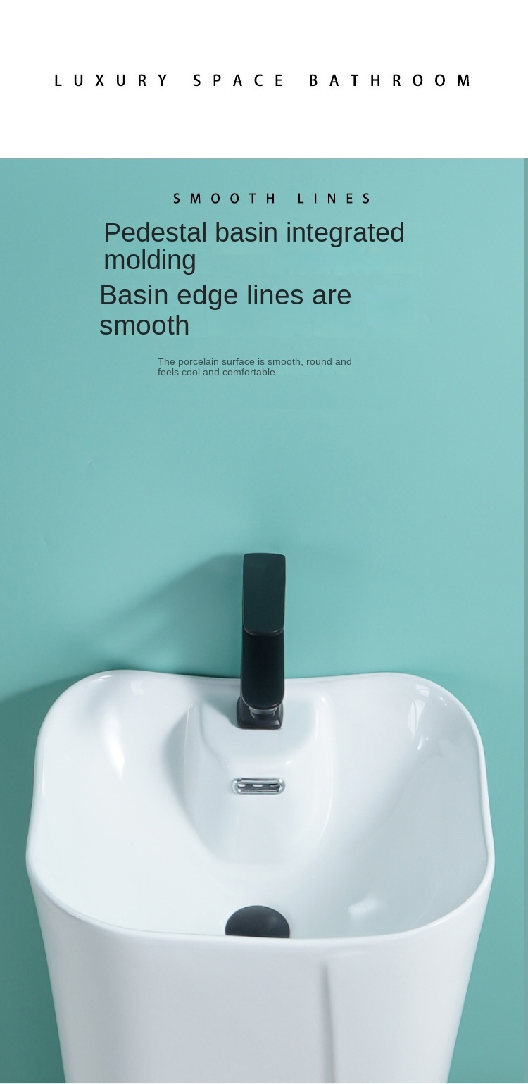 Wholesale Price Modern Sanitary Ware Free Standing White Ceramic Bathroom Wash Basin
