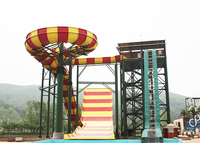 Outdoor Swimming Pool Boomerang Water Slide / Aqua Theme Park Fiberglass Slides