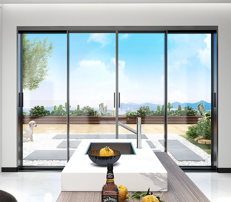 Buy cheap Double Glass Aluminum Panoramic Sliding Door For Apartment product