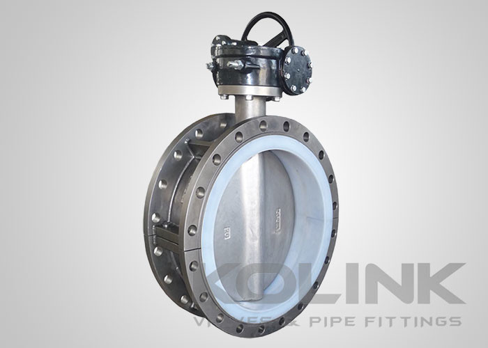 China Fully PTFE Lined Butterfly Valve, 2-pc Ductile Iron Body, Concentric Disc on sale