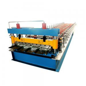 Buy cheap Blue Roof Sheet Metal Roll Forming Machines 15m/min Hydraulic Cutting product