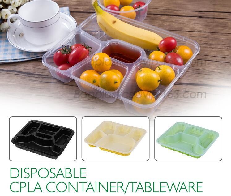 Buy cheap Disposable corn starch plates biodegradable corn starch food container, Disposable PLA Serving Divided Lunch Tray product
