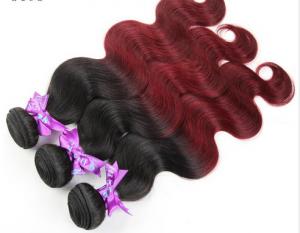 China Wine Red Hair Ombre Human Hair Extensions 12'' - 30''  Body Wave on sale