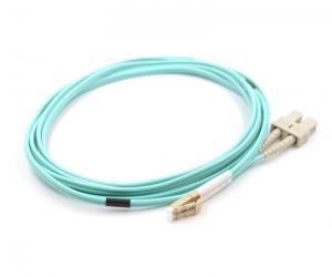 Buy cheap 10 Feet OM4 Fiber Optic Patch Cable ST To LC Duplex Plenum Armored PVC Material product