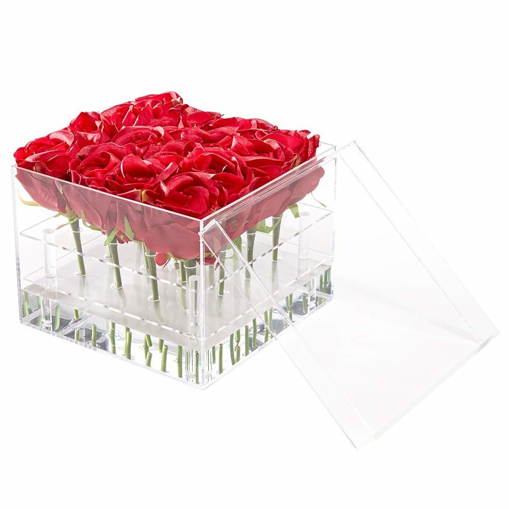 Buy cheap ISO9001 Acrylic Storage Box 9 Holes Flower Acrylic Box With Lid product