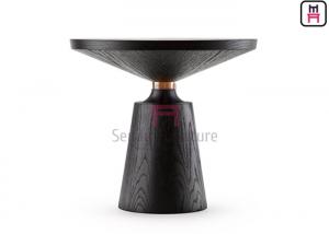 China Modern Stainless Steel Coffee Table , Solid Wood Base Marble Circle Table  on sale