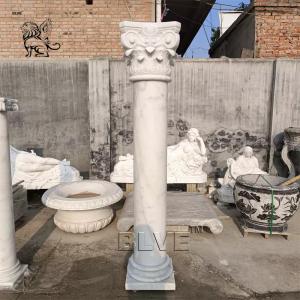 Buy cheap White Marble Roman Columns Natural Stone Carved Pillars ome Decoration House Building Large product