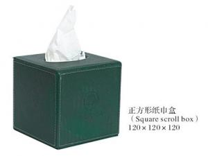 China Square Leather tissue boxes, scroll boxes on sale