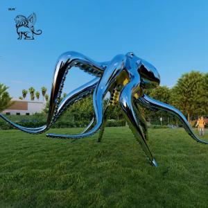 Buy cheap Stainless Steel Octopus Sculpture Statue Large Deep-sea Monster Metal Art Polished Theme Park Garden Decoration product