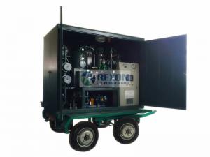 China 6000Liters/Hour Onsite Transformer Oil Filtration Machine Fully Enclosed and 4 Wheels Mobile Trailer for Easy Transport on sale