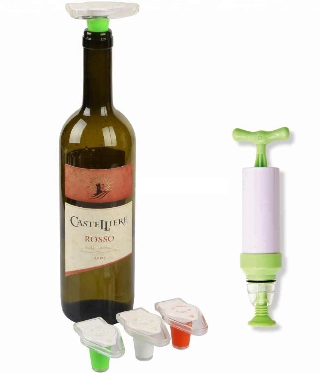 Buy cheap Wine Bottle Vacuum Saver Sealer Preserver Pump Cap Stopper, Wooden Head Plastic Rubber Silicone Vacuum Pump Sealer Wine product