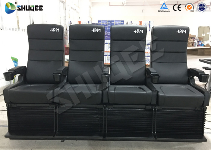 Buy cheap Black Leather 4D Cinema Motion Seats Movie Theater Chair Pneumatic / Electronic Drive product