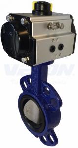 China Pneumatic Cylinder Operated Butterfly Valve , Metal Seated Butterfly Valve  Air Flow Control on sale