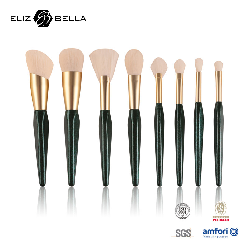 Buy cheap Wooden Handle Bling Bling Luxury Makeup Brushes Rose Gold Ferrule Cosmetic Brush Set product