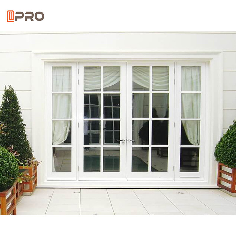 Buy cheap White Aluminium Hinged Patio Doors Gold Glass Shower Home Door product