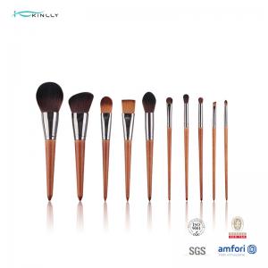 Buy cheap Champagne 10PCS FSC Cosmetic Makeup Brush Set Wooden Handle product