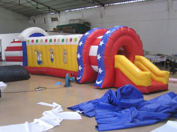 Quality Inflatable Train Tunnel , Inflatable Chidlren Park Amusement Games for sale