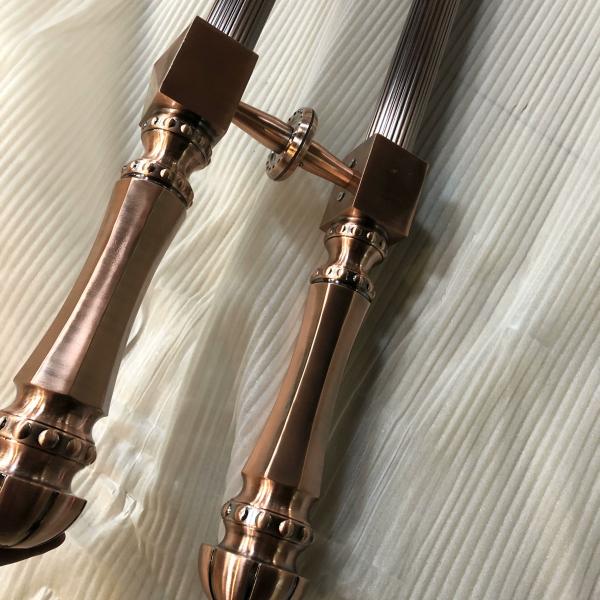 Door Window Handles for Luxurious Hotel Entrance Antique Copper Gate Pull Handles