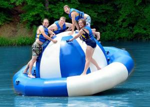 Buy cheap Water Park Inflatable Saturn Rocker , Attractive Blue Inflatable Water Game Spinner product