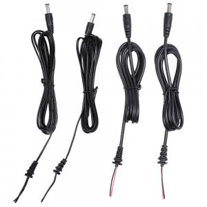 China Male And Female Power Cable Assemblies With Strain Relief DC 5.5mm X 2.1mm Barrel Jack on sale