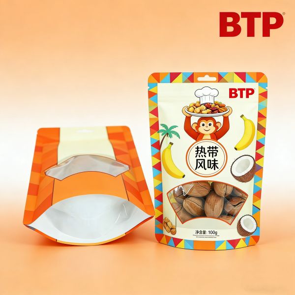 Custom Logo Printed PE Stand up Pouches with Ziplock Resealable for Potato Chips and Nuts Packaging (Food Grade Disposable)